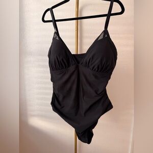 Time and Tru Black One-Piece Swimsuit Size 1X NWT Look Never Worn